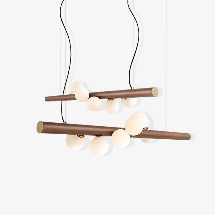 Skandynawska Lampa Wisząca z Drewna