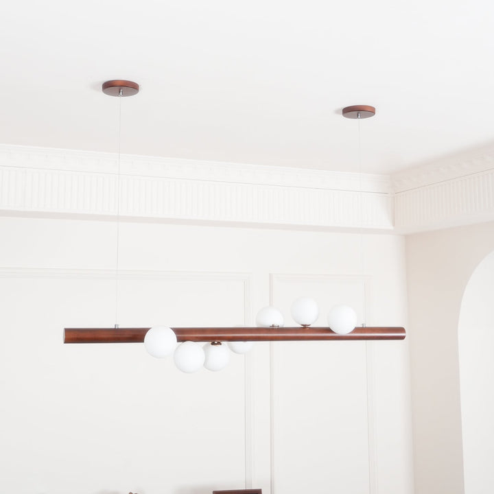 Skandynawska Lampa Wisząca z Drewna