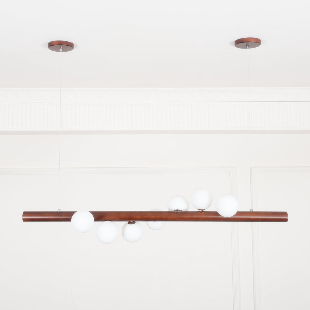 Skandynawska Lampa Wisząca z Drewna