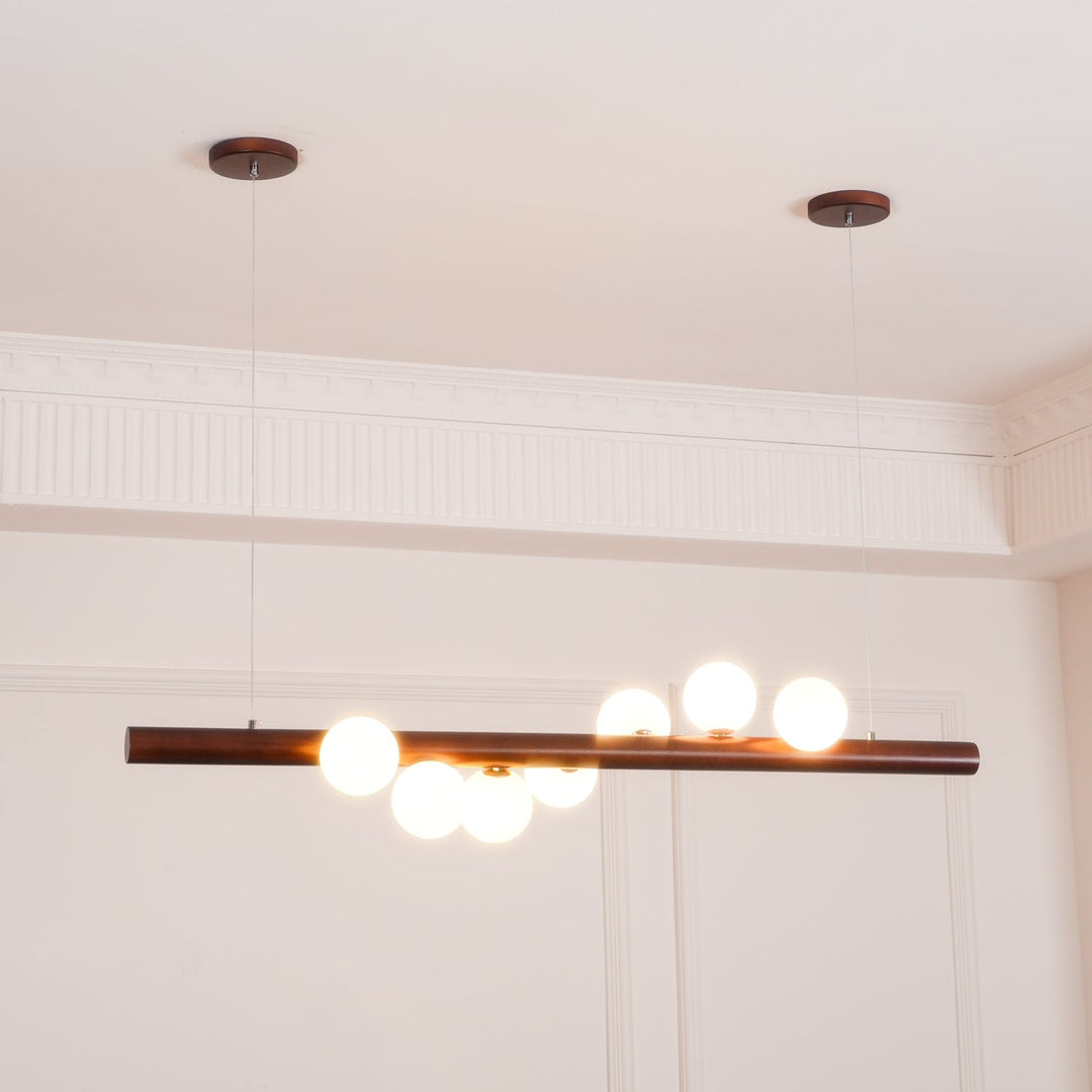 Skandynawska Lampa Wisząca z Drewna