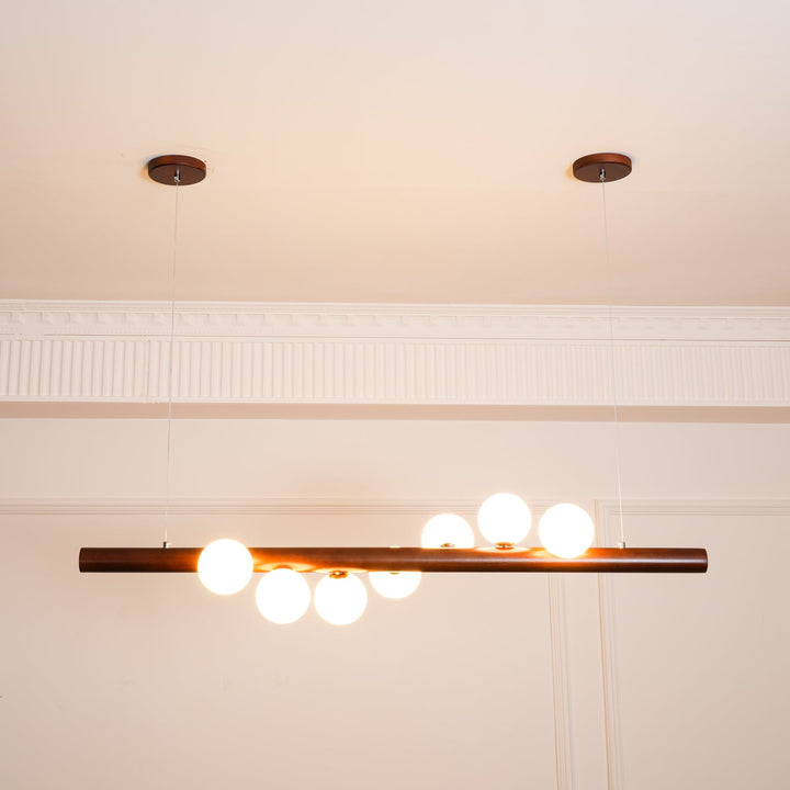 Skandynawska Lampa Wisząca z Drewna