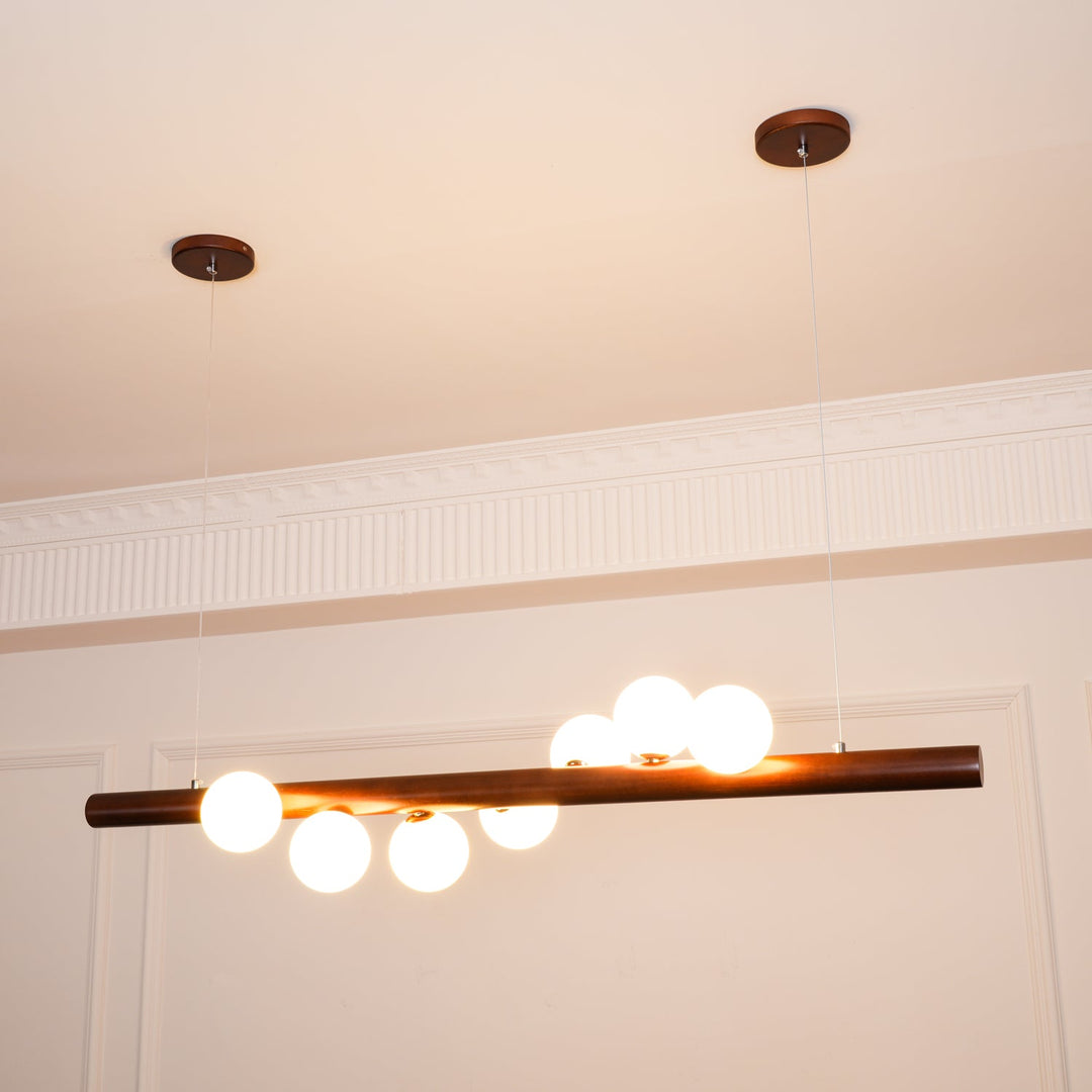 Skandynawska Lampa Wisząca z Drewna
