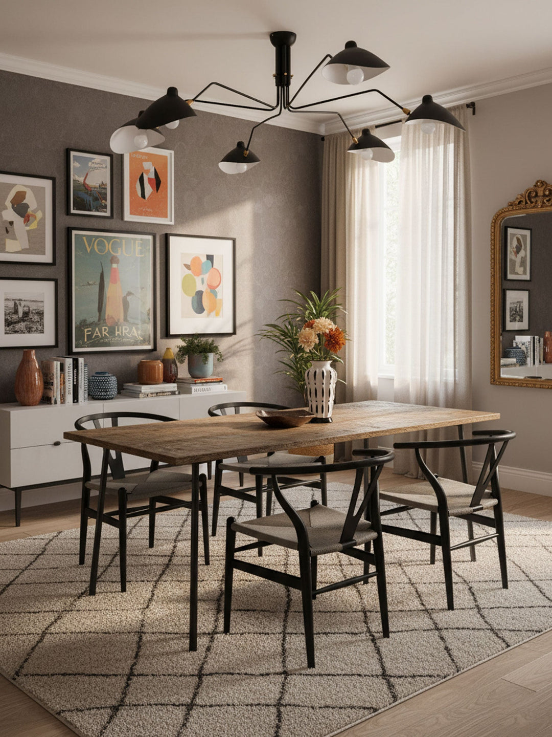 Lampa sufitowa z wieloma ramionami A