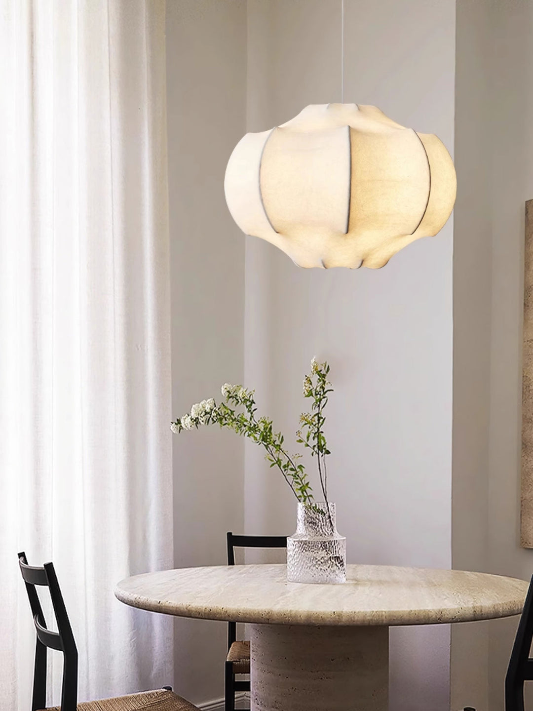 Lampa wisząca z jedwabiu Silken Lotus
