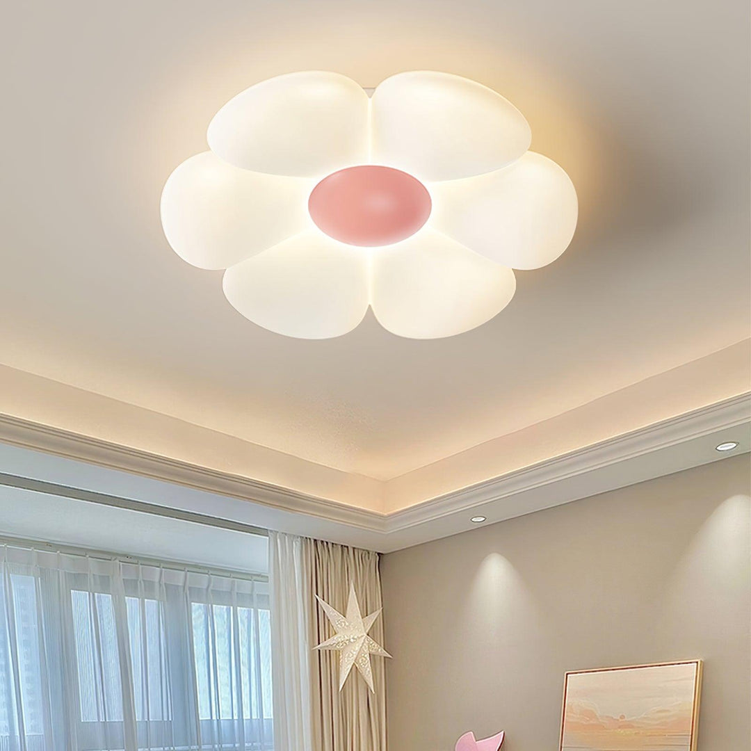 Lampa sufitowa w kształcie kwiatu z sześcioma płatkami do pokoju dziecięcego