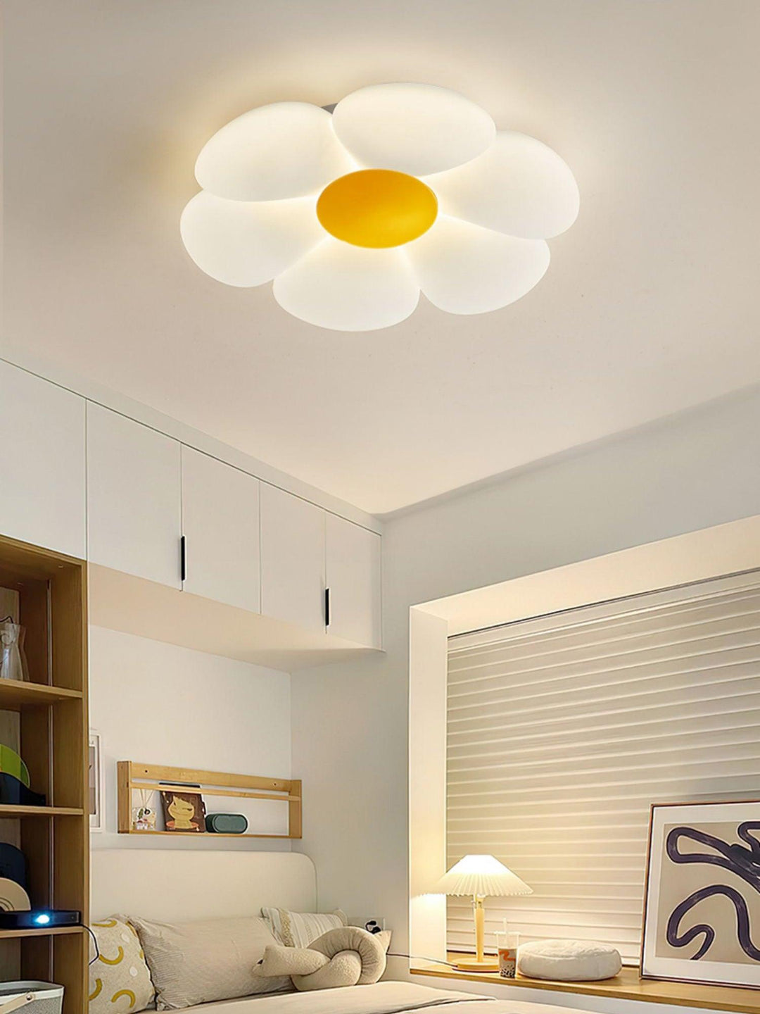 Lampa sufitowa w kształcie kwiatu z sześcioma płatkami do pokoju dziecięcego