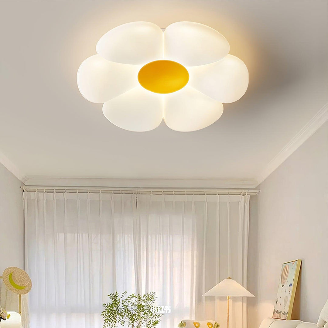 Lampa sufitowa w kształcie kwiatu z sześcioma płatkami do pokoju dziecięcego