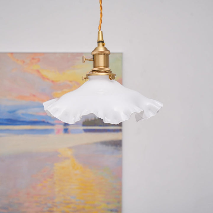 Mała Lampa Wisząca z Kwiatowym Wzorem