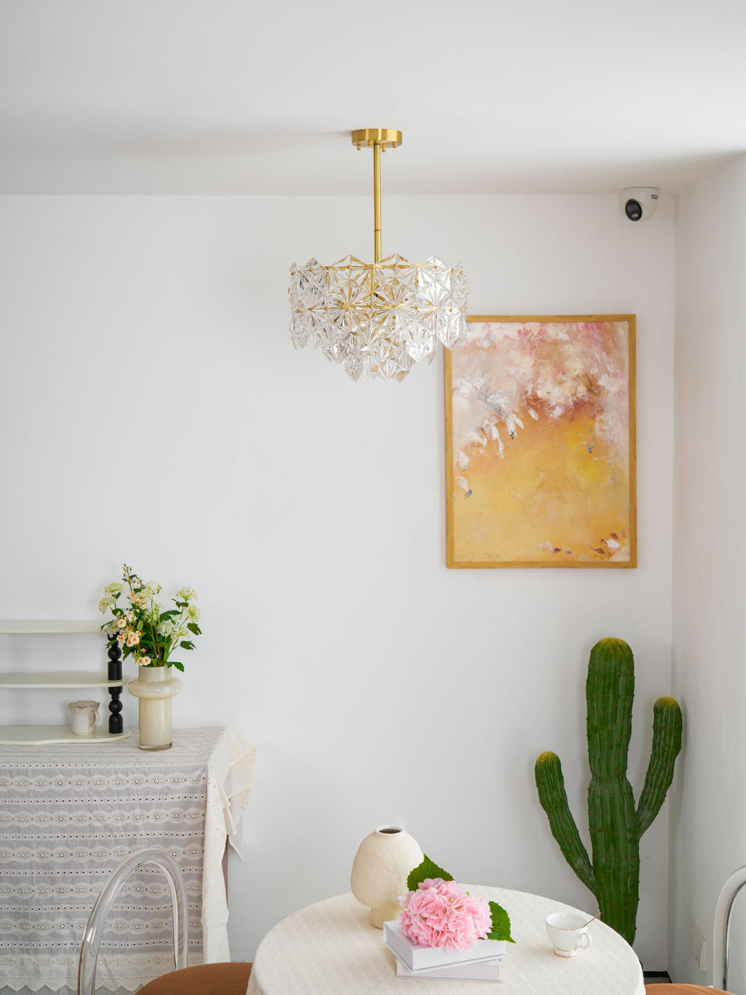 Żyrandol Szklany Płatki Śniegu