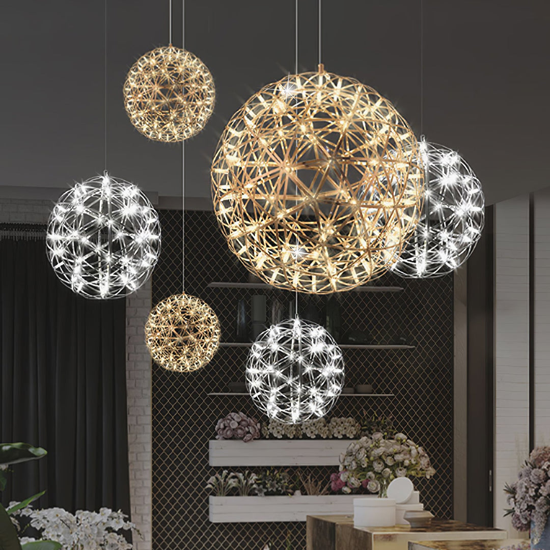 Srebrna Lampa Wisząca Spark Ball
