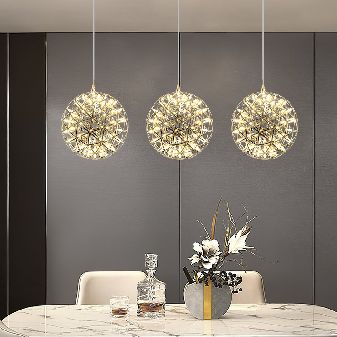 Srebrna Lampa Wisząca Spark Ball