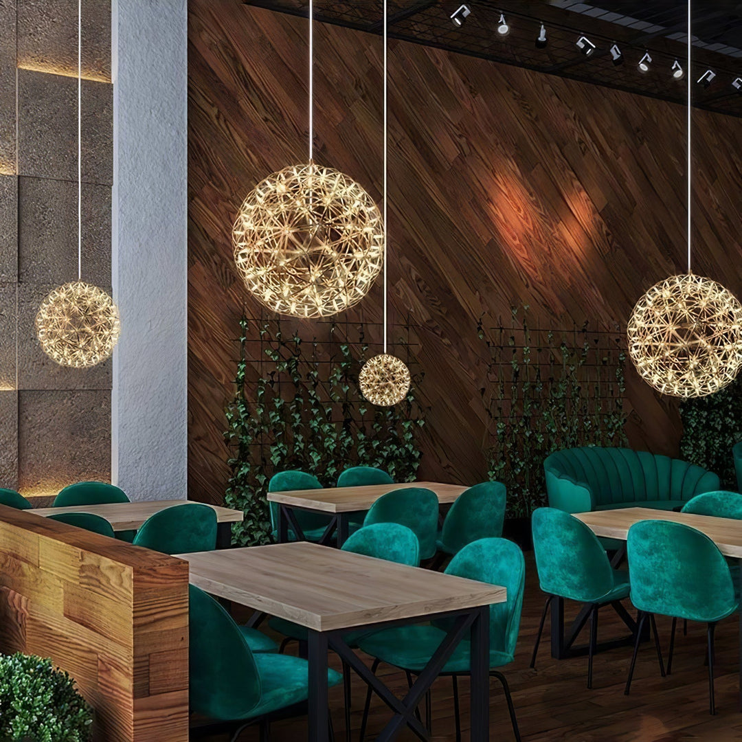 Srebrna Lampa Wisząca Spark Ball