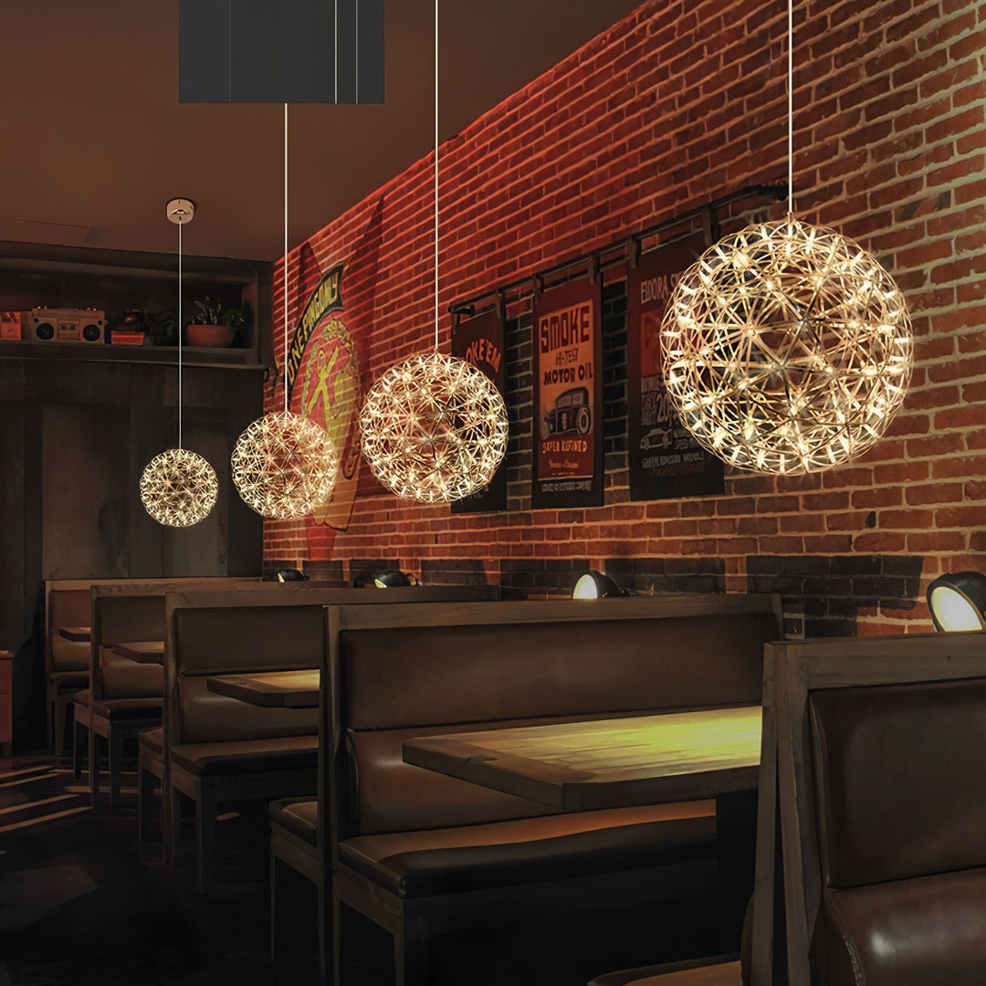 Srebrna Lampa Wisząca Spark Ball