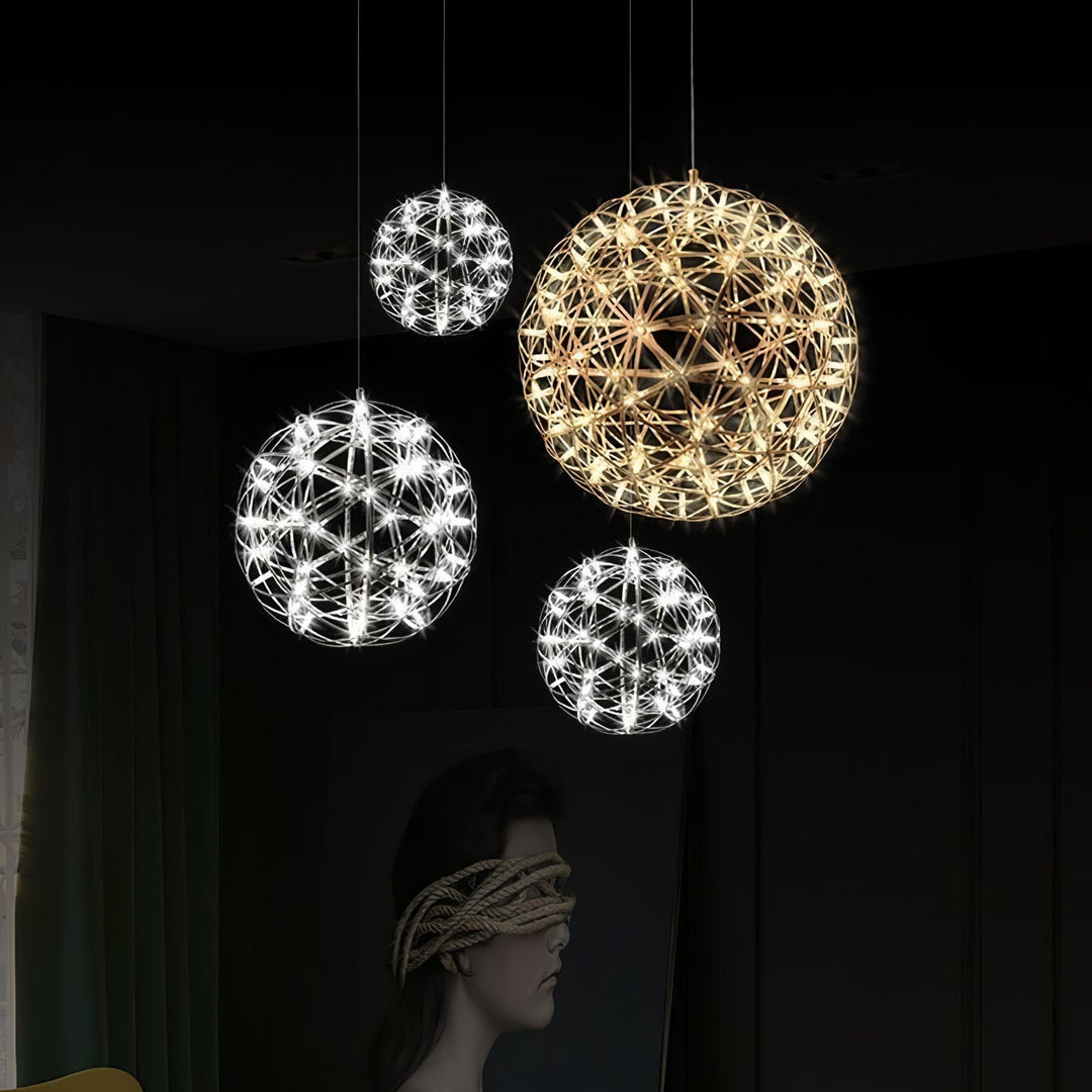 Srebrna Lampa Wisząca Spark Ball