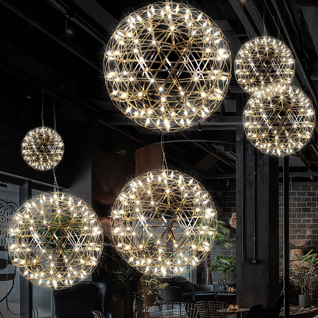 Srebrna Lampa Wisząca Spark Ball