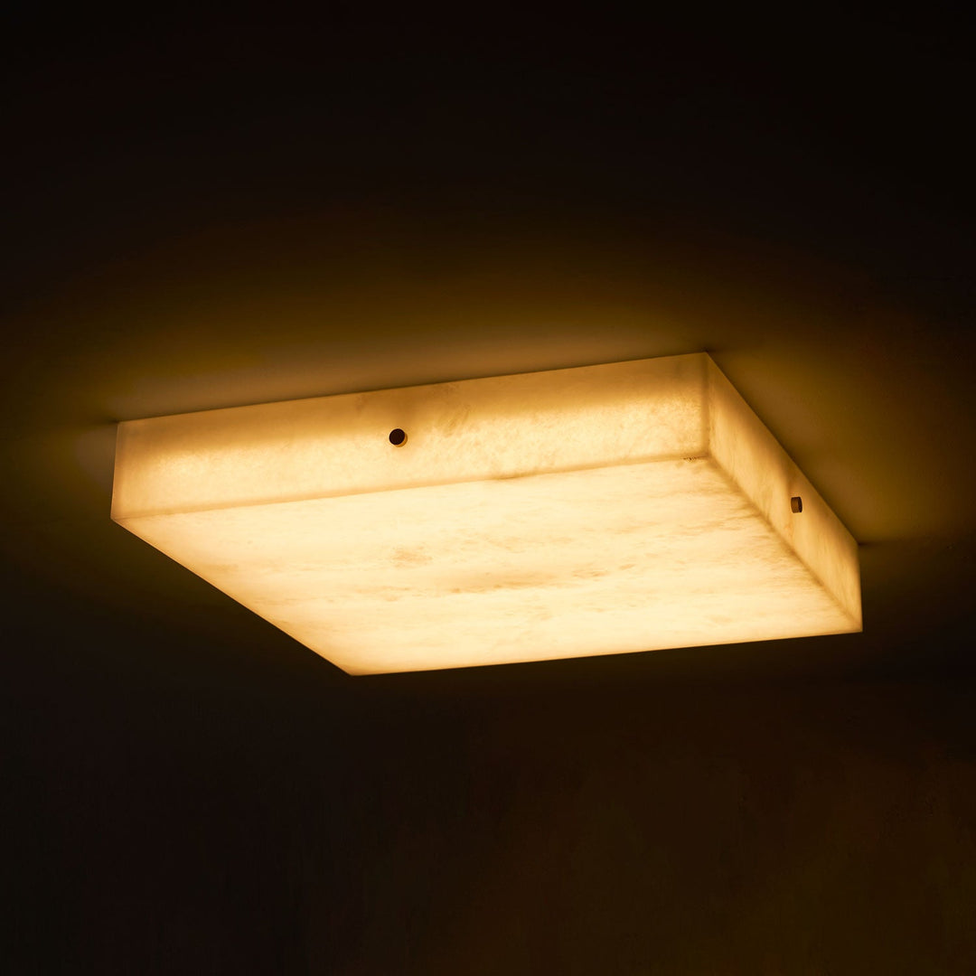 Kwadratowa Lampa sufitowa z alabastru