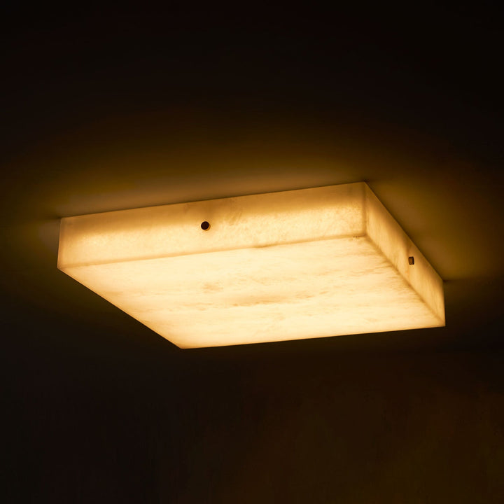 Kwadratowa Lampa sufitowa z alabastru