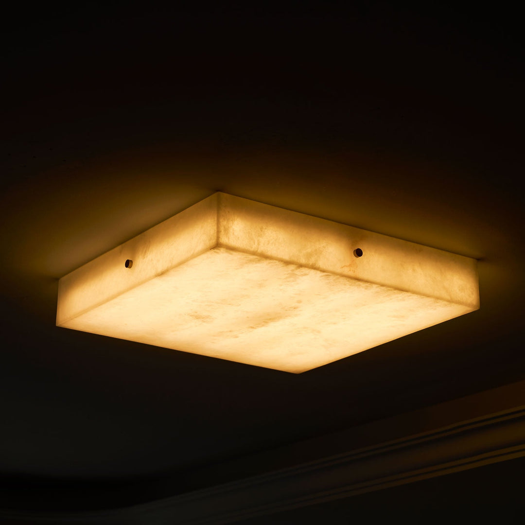 Kwadratowa Lampa sufitowa z alabastru
