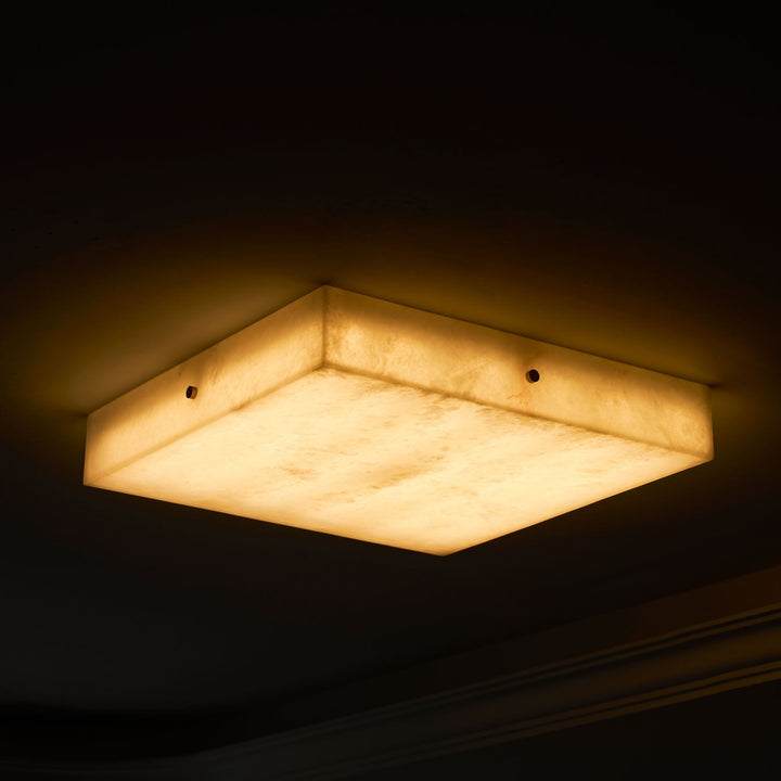 Kwadratowa Lampa sufitowa z alabastru