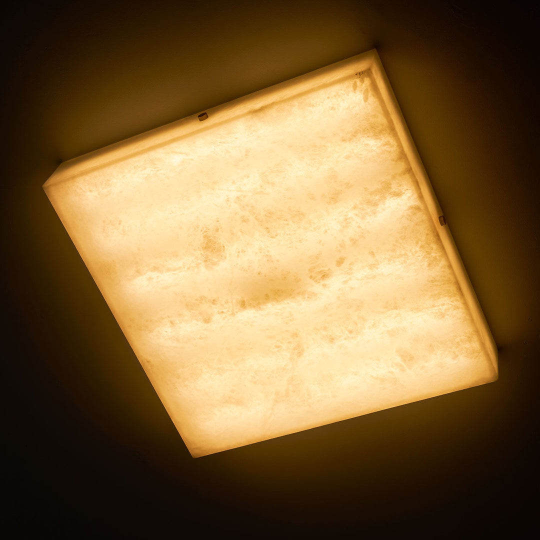 Kwadratowa Lampa sufitowa z alabastru