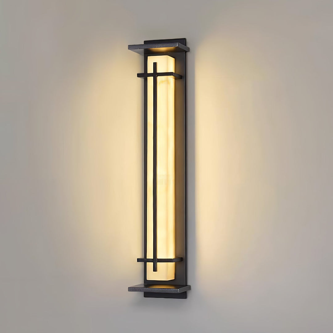 Kwadratowa Zewnętrzna Lampa Ścienna Alabastrowa