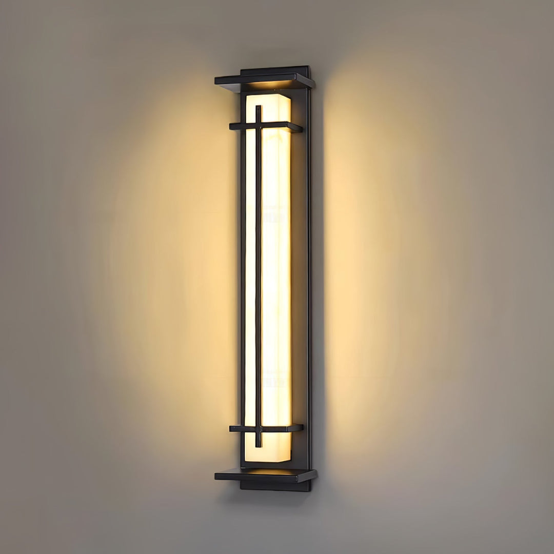 Kwadratowa Zewnętrzna Lampa Ścienna Alabastrowa