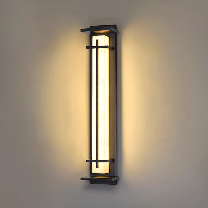 Kwadratowa Zewnętrzna Lampa Ścienna Alabastrowa
