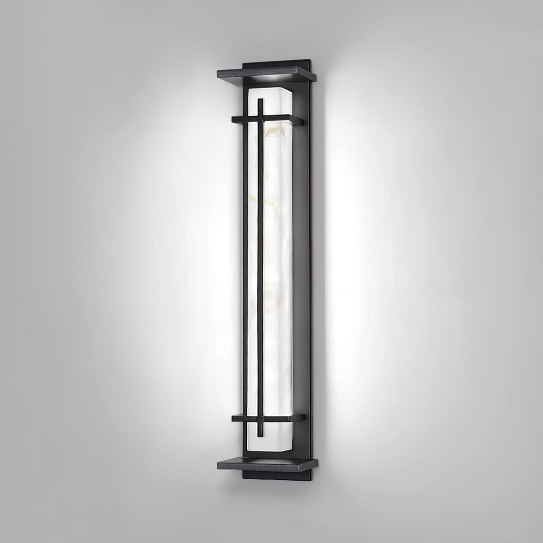Kwadratowa Zewnętrzna Lampa Ścienna Alabastrowa