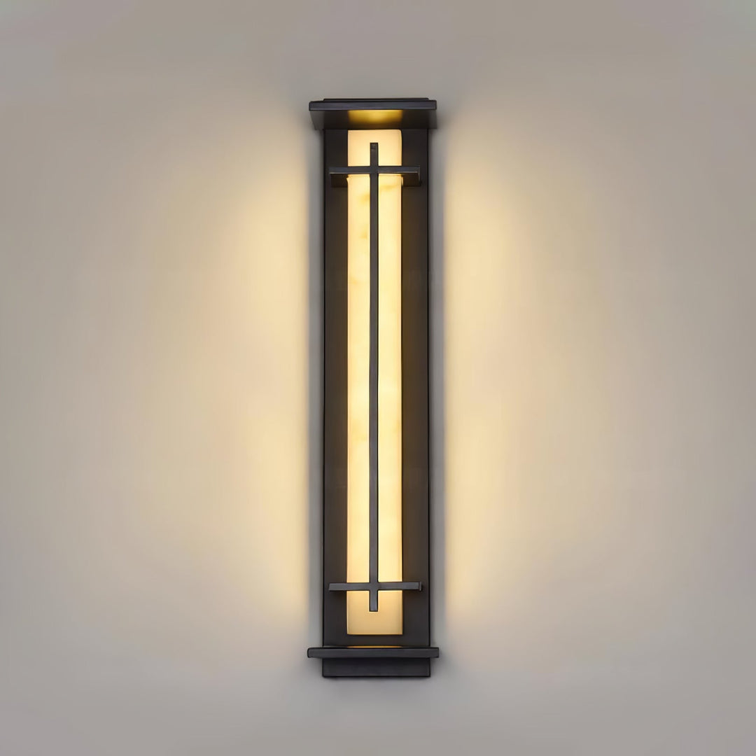 Kwadratowa Zewnętrzna Lampa Ścienna Alabastrowa