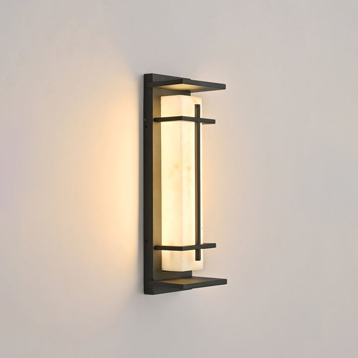 Kwadratowa Zewnętrzna Lampa Ścienna Alabastrowa