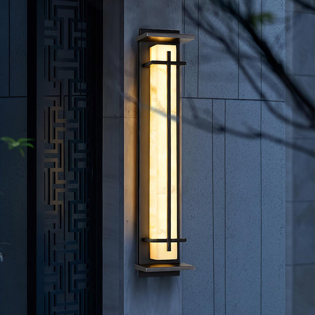 Kwadratowa Zewnętrzna Lampa Ścienna Alabastrowa