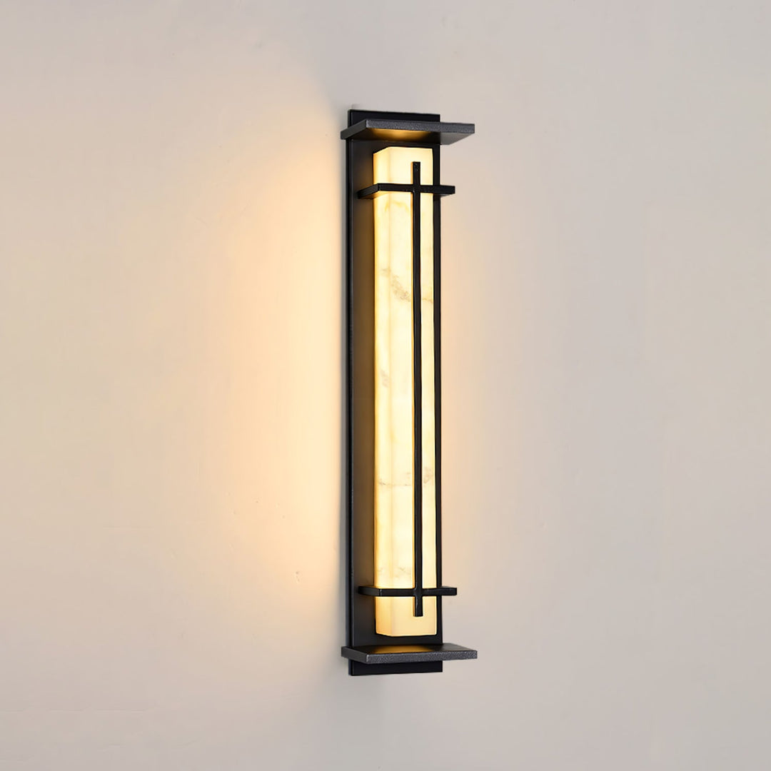 Kwadratowa Zewnętrzna Lampa Ścienna Alabastrowa