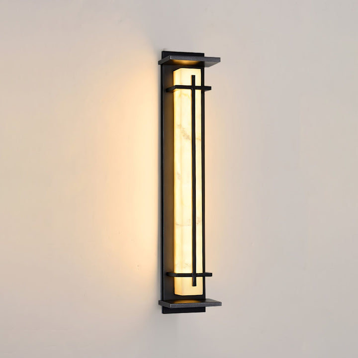 Kwadratowa Zewnętrzna Lampa Ścienna Alabastrowa
