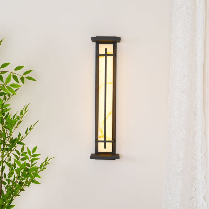 Kwadratowa Zewnętrzna Lampa Ścienna Alabastrowa