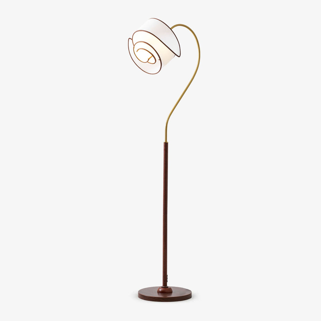 Lampa podłogowa Stelmo z zakrzywioną szyją