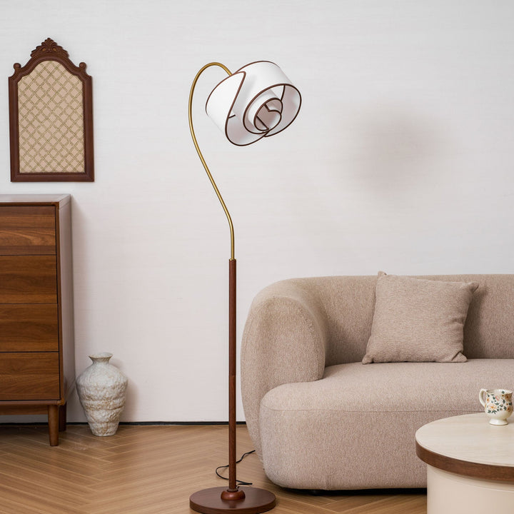 Lampa podłogowa Stelmo z zakrzywioną szyją