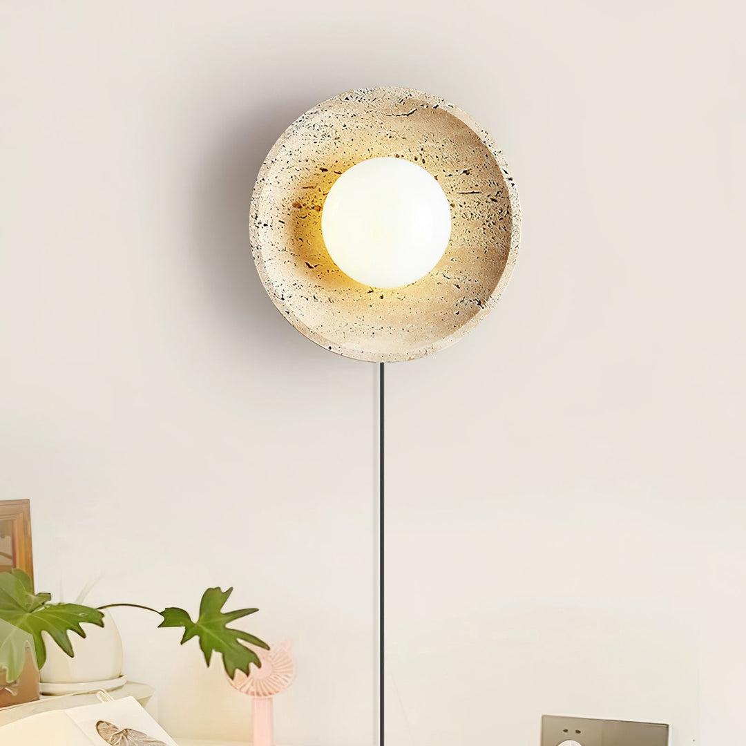 Lampa Ścienna Stone Eclipse z wtyczką