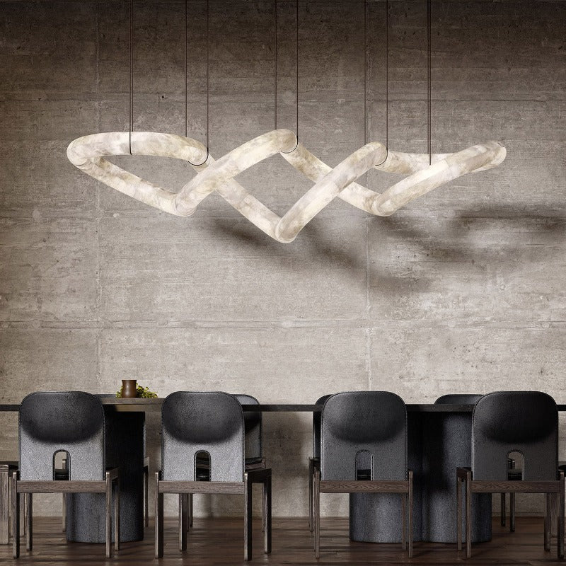 Uproszczona Lampa Wisząca z Alabastru