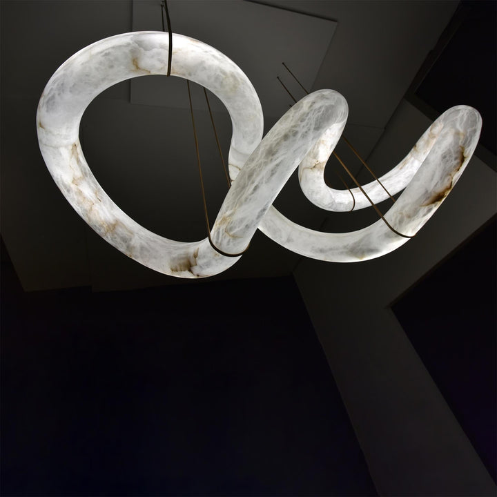 Uproszczona Lampa Wisząca z Alabastru