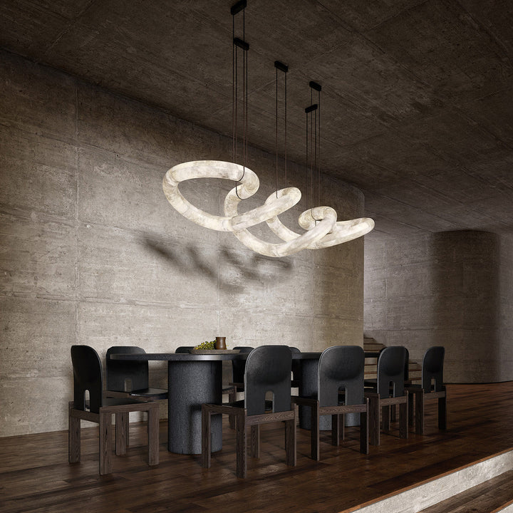 Uproszczona Lampa Wisząca z Alabastru
