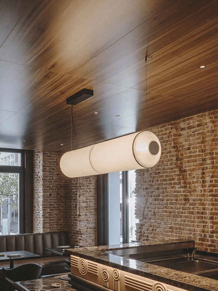 Lampa wisząca Tekio z imitacji jedwabiu