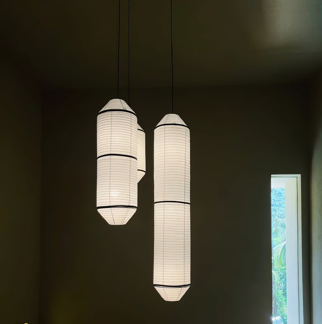 Lampa wisząca Tekio z imitacji jedwabiu