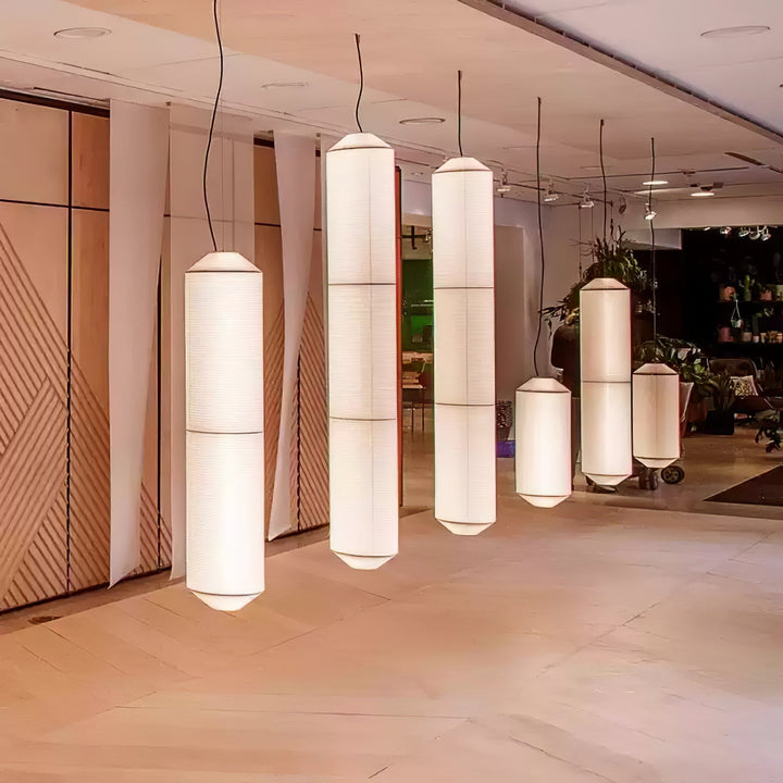 Lampa wisząca Tekio z imitacji jedwabiu