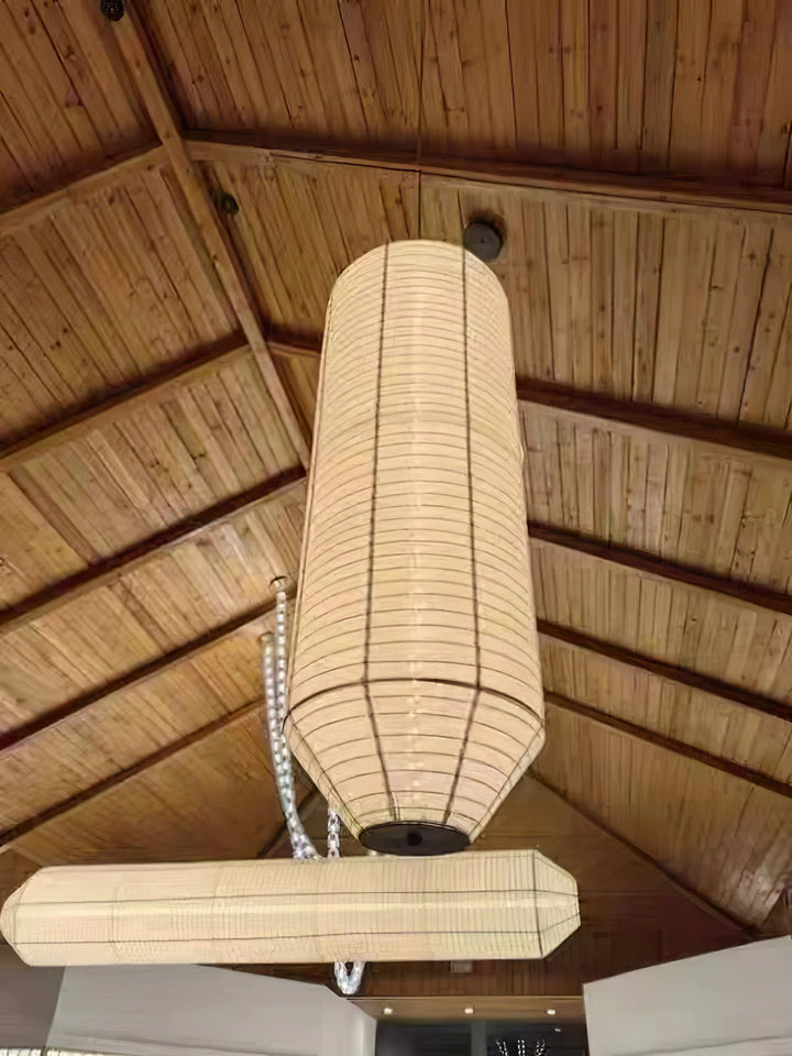 Lampa wisząca Tekio z imitacji jedwabiu