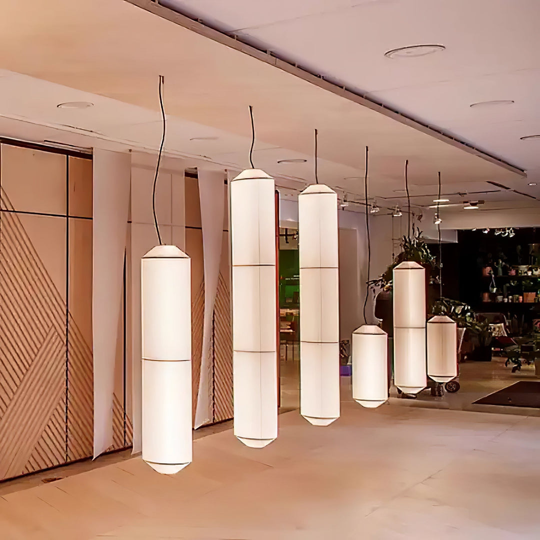 Lampa wisząca Tekio z imitacji jedwabiu