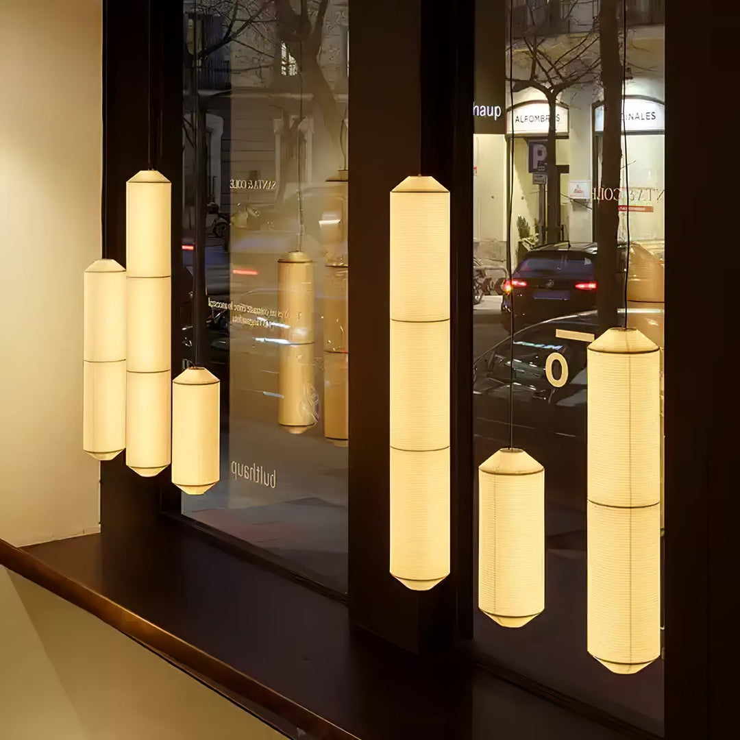 Lampa wisząca Tekio z imitacji jedwabiu