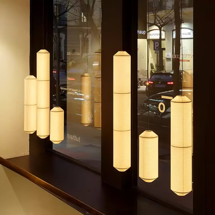 Lampa wisząca Tekio z imitacji jedwabiu