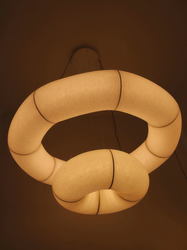 Lampa wisząca Tekio z imitacji jedwabiu
