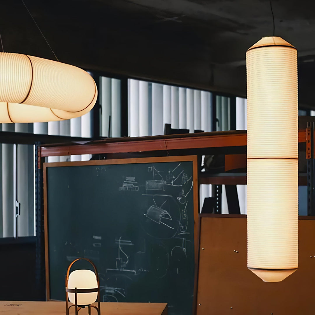 Lampa wisząca Tekio z imitacji jedwabiu