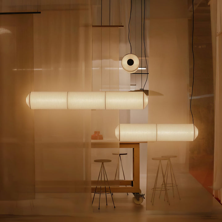 Lampa wisząca Tekio z imitacji jedwabiu
